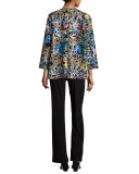 Easy-Fitting Fantasia Topper Jacket, Black/Multi