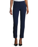 Micro-Jacquard Wide-Cuff Pants, Marino Blue