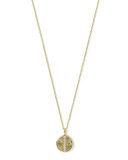 18K Glamazon Mini Disc Pendant Necklace with Diamonds