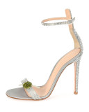 Martini Portofino Ankle-Wrap 105mm Sandal, Silver