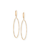 Elongated Oval Drop Earrings with Diamonds