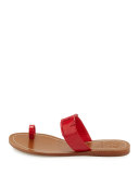 Marcia Patent Toe-Ring Sandal, Brilliant Red