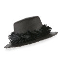 Brigette Straw Boater Hat, Black