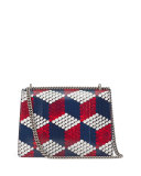 Dionysus Medium Cubic-Python Shoulder Bag, Red/White/Blue