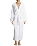 Long Hooded Plush Robe, White