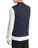 Down Quilted Liner Vest, Navy