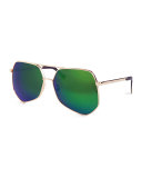Megalast II Aviator Sunglasses, Gold