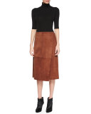 Gantrima Suede Wrap Skirt, Deep Sandalwood