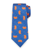 Spaced Pines Silk Tie, Blue/Orange