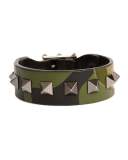 Men's Rockstud Camo Leather Bracelet
