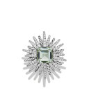 30mm Diamond & Prasiolite Starburst Ring