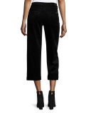 Wide-Leg Velvet Culottes, Black
