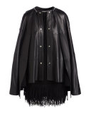 Leather Cape Vest, Black