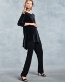 Cold-Shoulder Velvet Tunic 
