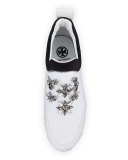 Rosas Embellished Runner Sneaker, White/Black