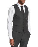 Micro-Nailhead 3-Piece Suit, Charcoal Black