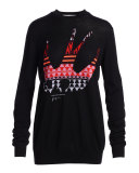 Fair Isle Swallow Wool Sweater, Black