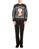 Map & Cobra Graphic-Print Sweatshirt, Black