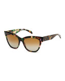 Winslett Polarized Cat-Eye Sunglasses, Tropical Flower
