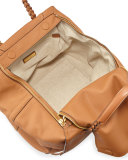 Half-Moon Medium Leather Satchel Bag, Gingerbread