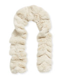 Couture Ruffle Faux-Fur Scarf, Ivory