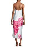 Peony Long Satin Nightgown, Multi Pattern