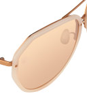 Oversized Aviator Sunglasses, Rose