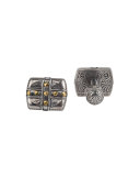 Sterling Silver & 18K Gold Cross Cuff Links