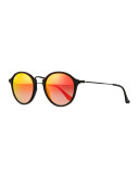 Round Acetate Sunglasses W/Mirror Lenses