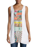 Patchwork Scoop-Neck Sleeveless Tunic, Plus Size