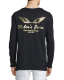 Gold Foil Logo-Print Long-Sleeve T-Shirt, Black
