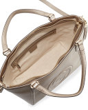 Soho Metallic Leather Top-Handle Bag, Golden Beige