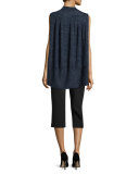 Sleeveless Mock-Neck Sweater, Indigo