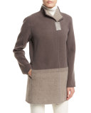 Valina Colorblocked Wool Coat, Concrete