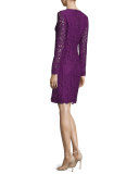 Bellamy Lace Long-Sleeve Dress, Garnet