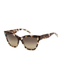 Winslett Polarized Cat-Eye Sunglasses, Bisque Havana