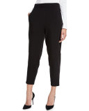 Fleece Slouchy Ankle Pants, Black, Plus Size