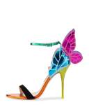 Chiara Butterfly Wing Ankle-Wrap Sandal, Purple/Teal