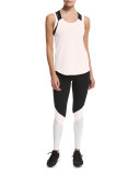 Gym Mesh-Shoulder Tank Top, Blush/Black