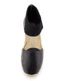 Coy Two-Piece Espadrille Flat, Black
