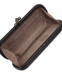 Small Stretch Knot Clutch Bag, Gray/Black