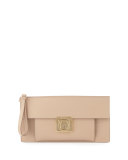 Ada Lock Story Clutch Bag, New Bisque