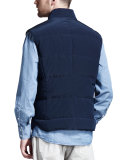 Microfiber Snap Vest, Navy