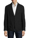 Larson Linen Two-Button Jacket, Black