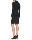 Milano Pique Knit Fitted Blazer, Caviar