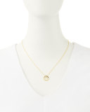 18k Yellow Gold Circle Single-Diamond Necklace