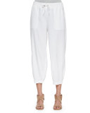 Drawstring-Waist Slouchy Capri Pants 
