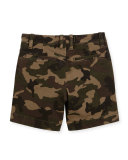 Jacob Camo Stretch Chino Shorts, Trooper, Size 8-16