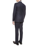 Wool-Blend Two-Button Jacket, Indigo