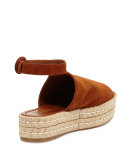 Suede Platform Ankle-Wrap Sandal